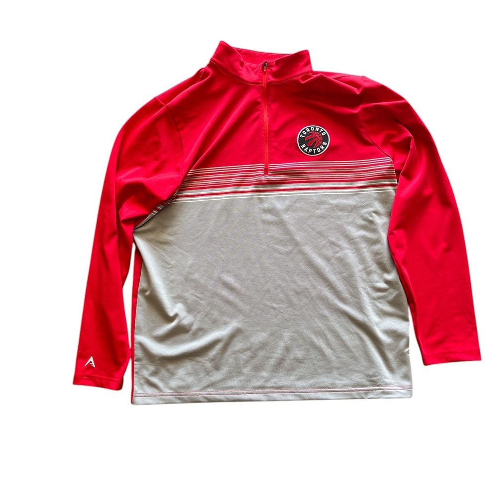 Red and Gray Quarter-Zip Pullover Toronto Raptors